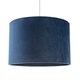 image 2 of Soft Velvet Midnight Blue Fabric Round Lamp Shade for Table or Pendant Blue