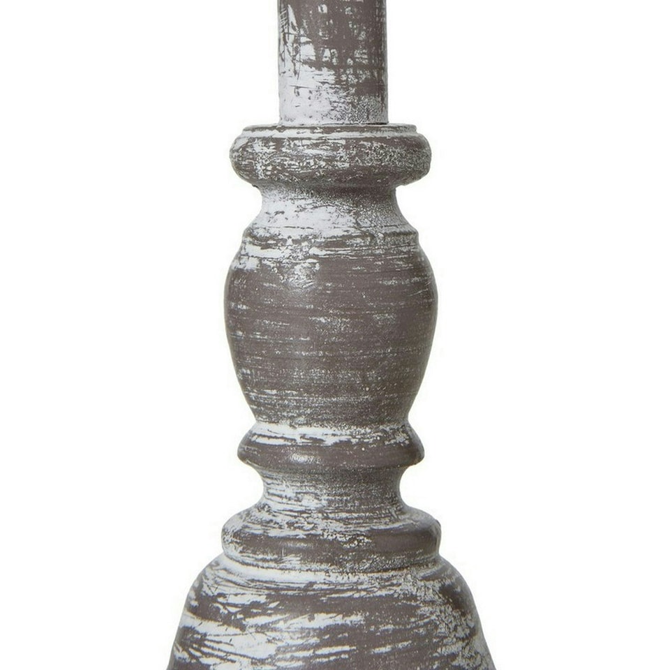 image 1 of Antia Stem Flower Table Lamp with Linen Shade - Wood - L9 x W9 x H29 cm - White White