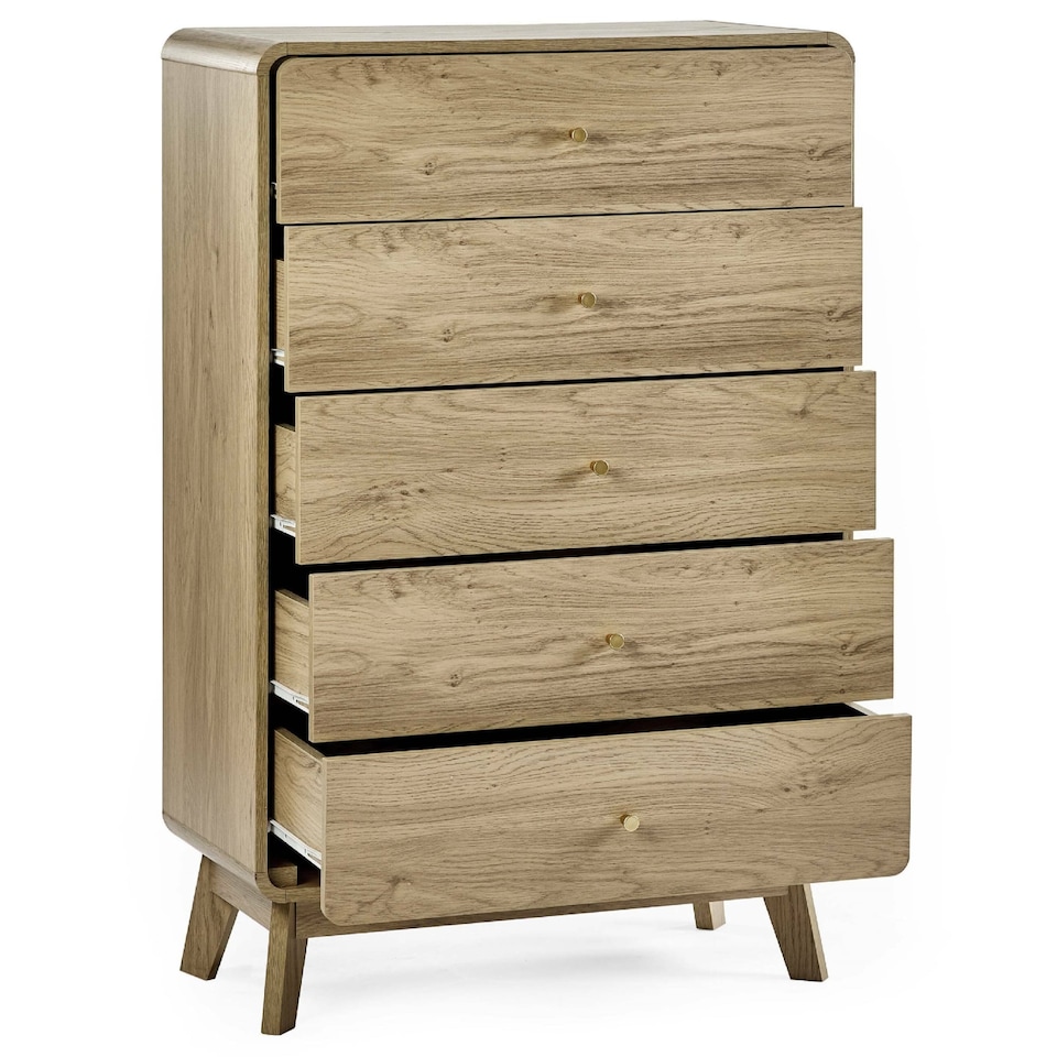 image 1 of Premium Freya 5 Drawer Chest - Beige