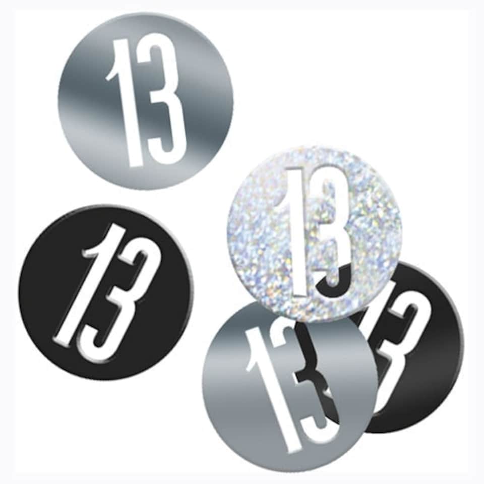 Black Glitz Age 13 Holographic Assorted Table Confetti 14 Grams