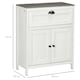 image 5 of kleankin Bathroom Floor Cabinet, Freestanding Storage Cupboard with Drawer, Double Door Cabinet and Adjustable Shelf, White