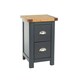 image 3 of Dunkeld 2 Drawer Midnight Blue Petite Bedside Cabinet Blue | Antique Oak effect wax