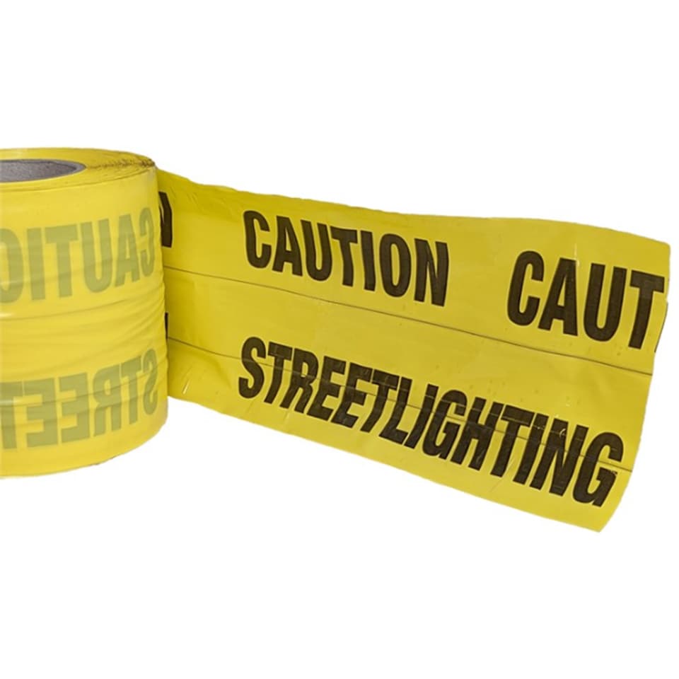 image 1 of Pegdev Detectable Underground Tape Street Lighting 150mm Yellow 60M
