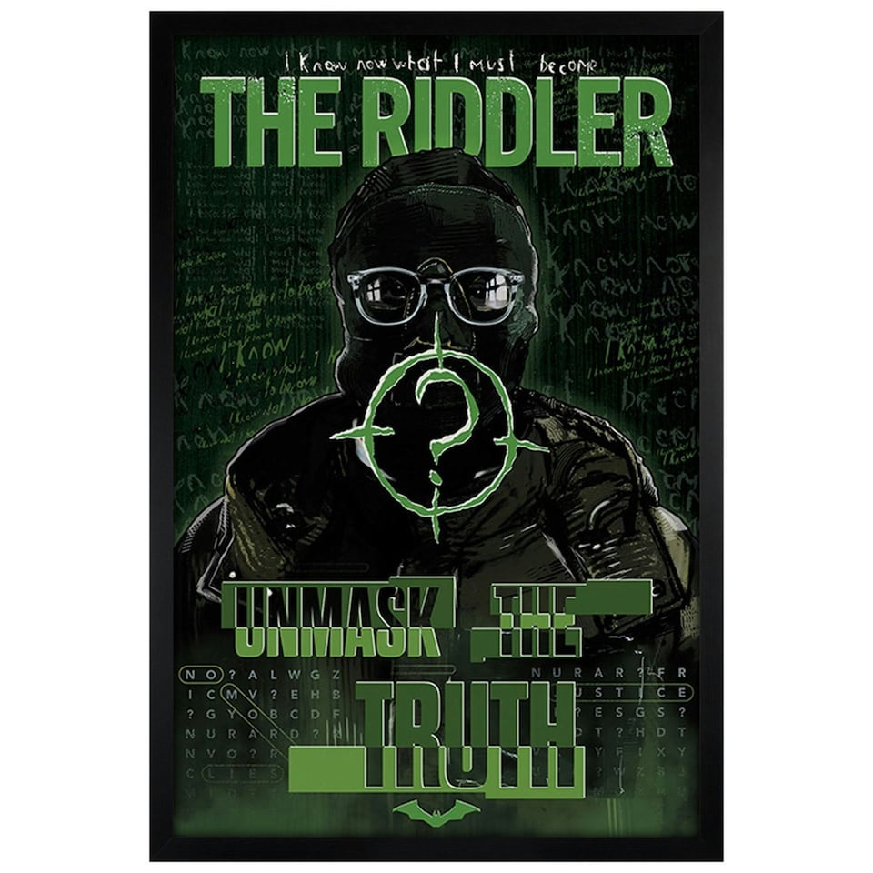 image 1 of Black Wooden Framed The Batman (Riddler) Maxi Poster