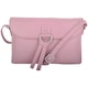 image 1 of Premium Soft Genuine Leather Cross Body Shoulder Bag, Tassel Detail Pink | Blush