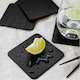 image 5 of Lara-May Set of 8 Jet Black Recycled Leather Placemats & 8 Leather Coasters