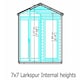 image 3 of Larkspur 7 x 7 Feet Double Door with Two Fixed Windows Summerhouse Brown