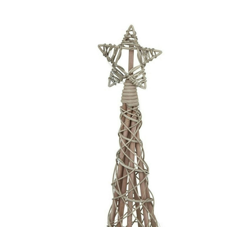 image 1 of Large Led Christmas Tree with Star - Wicker - L40 x W40 x H130 cm - Brown