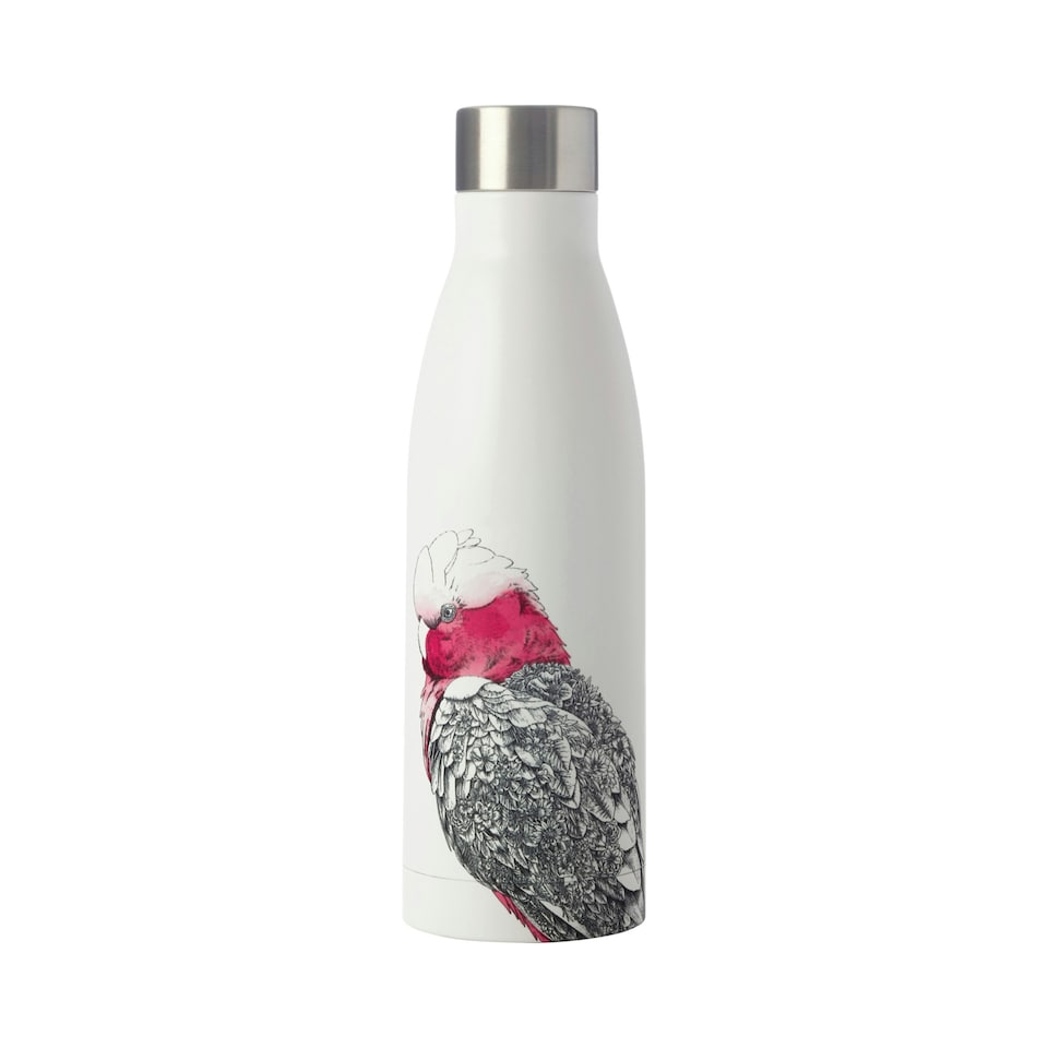 image 1 of Maxwell & Williams Water Bottle White Insulated Galah 500ml