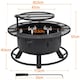 image 3 of Yaheetech Round Wood Burning Fire Pit for Outdoor Black