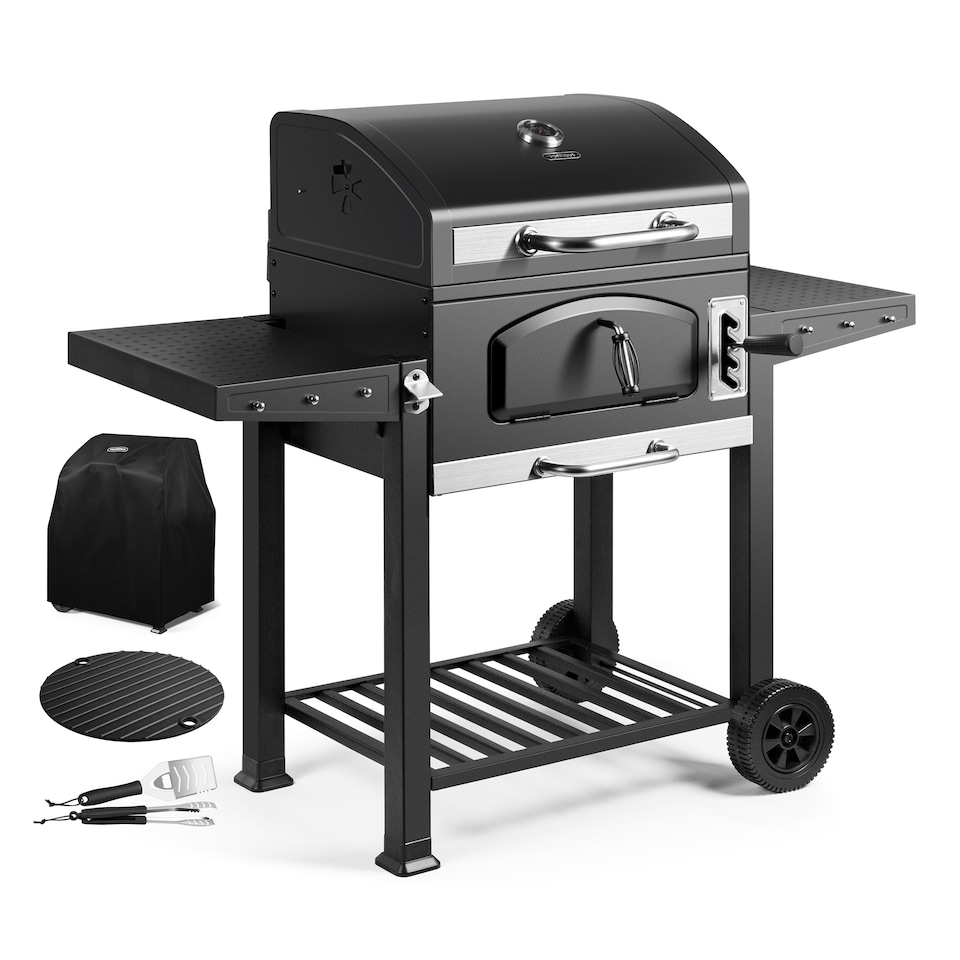 image 1 of VonHaus Charcoal BBQ with Accessories, XL American Barbecue