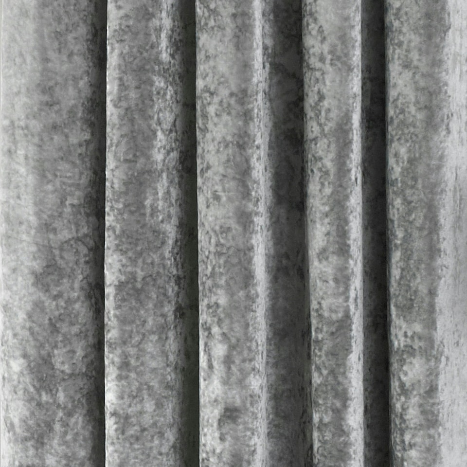 image 1 of Paoletti Verona Crushed Velvet Silver Eyelet Curtains 229 x 137cm