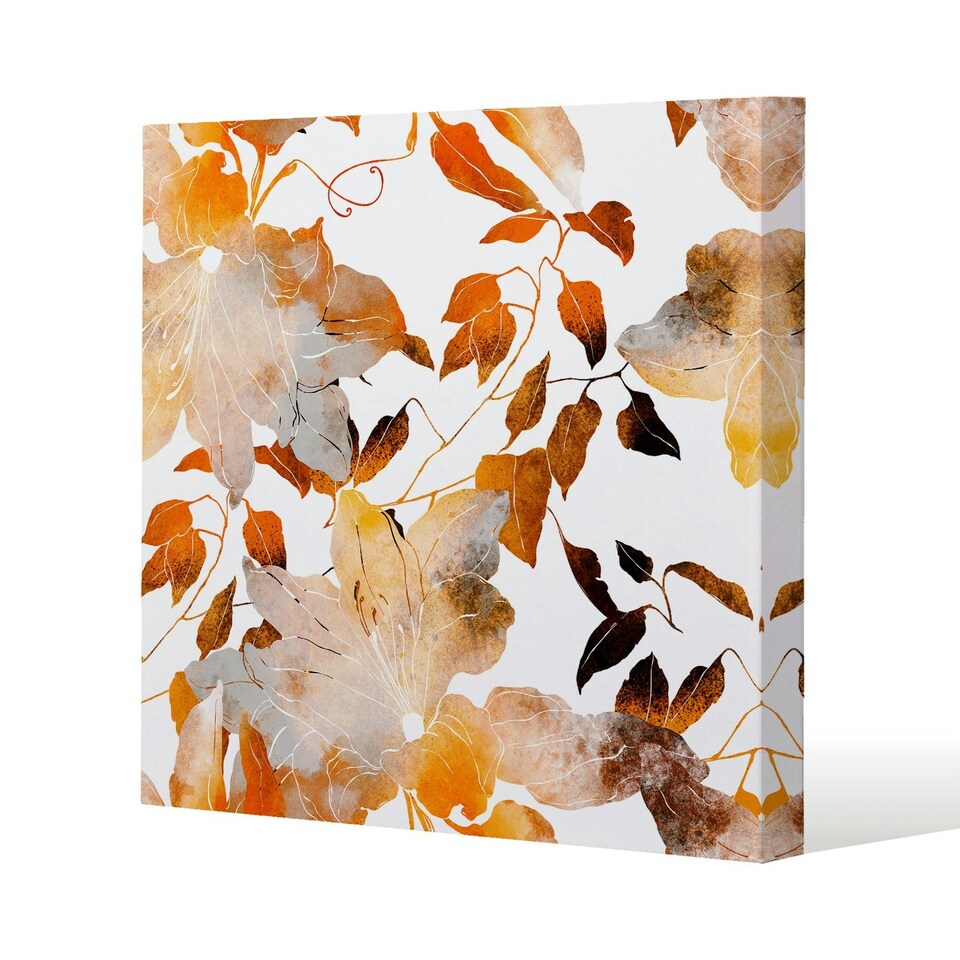 image 1 of Flowers in Autumn Colours (Canvas Print) 101 x 101 x 4cm