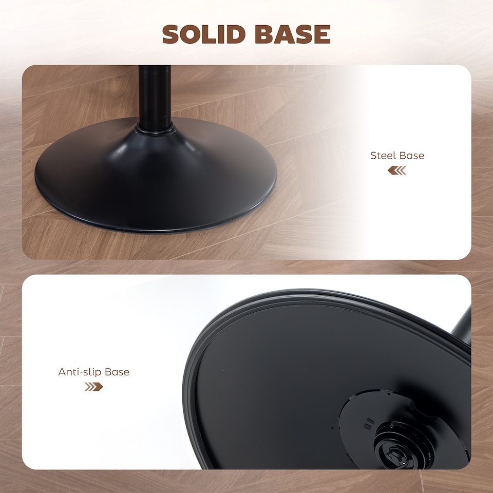 image 1 of HOMCOM Bar Stools Set of 2, Height Adjustable Swivel Barstools with Backrest and Footrest, PU Leather Upholstered Dining Stools for Kitchen, Counter, Breakfast Bar, Brown | Brown | Brown