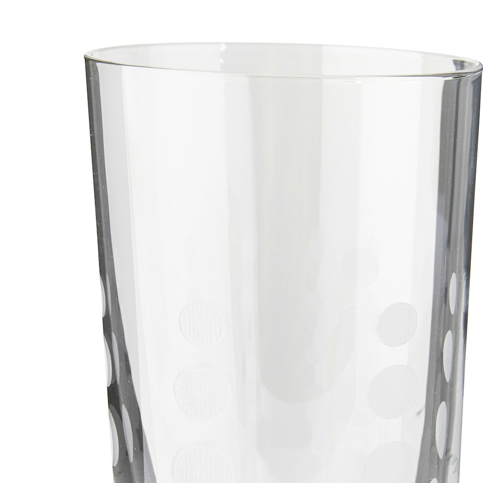 image 1 of Mikasa Highball Glass Set Clear Etched Crystal 550ml Set of 4