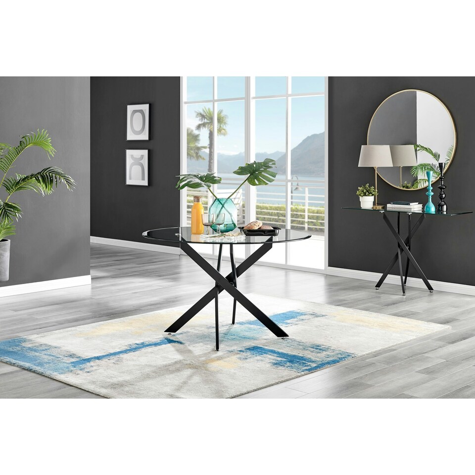 image 1 of Furniturebox Novara Round Black Leg 120cm Dining Table