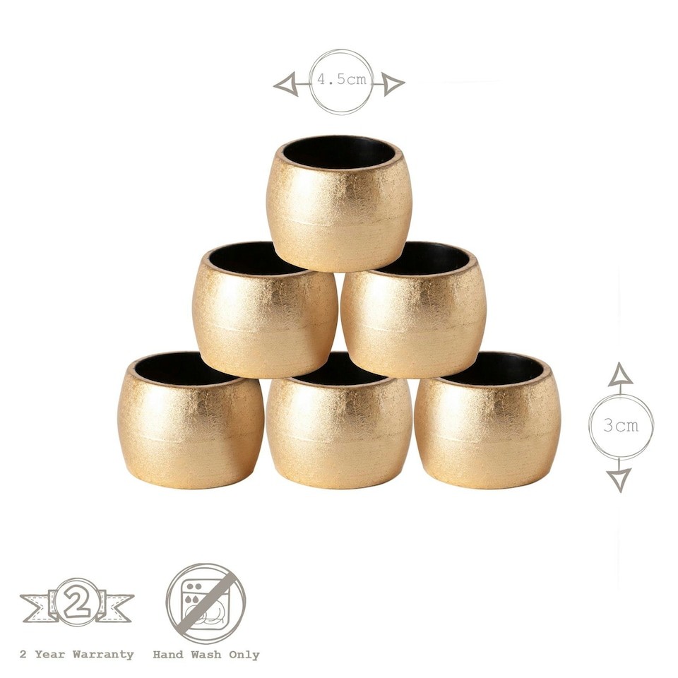 image 1 of Argon Tableware Metallic Napkin Rings - 4.5cm - Silver - Pack of 6 Grey