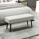 image 2 of HOMCOM End of Bed Bench with Thick Padding for Entryway, Cream White