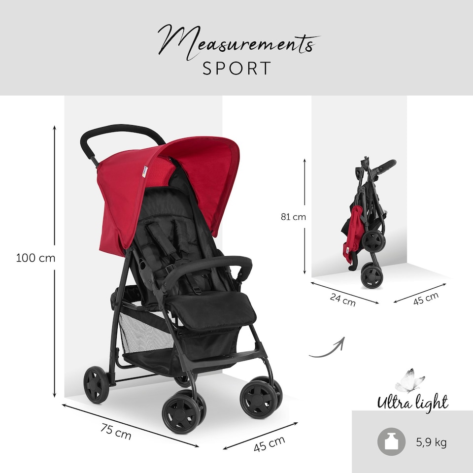 image 1 of Hauck Sport Pushchair - Red