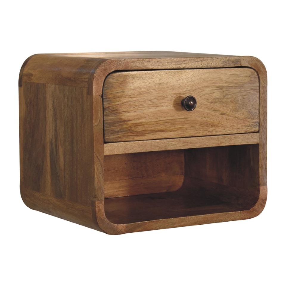 image 1 of Artisan Furniture Solid Wood Mini Oak-ish Floating Open Bedside