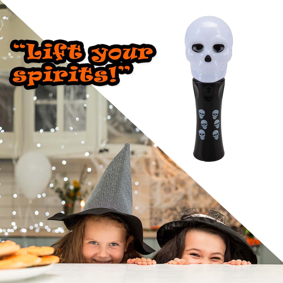 image 1 of vfm-estore Halloween Flashing Skull Wand - 18.5cm Party Accessory