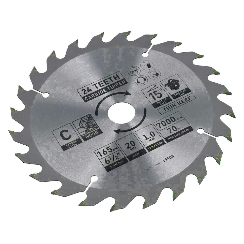 image 1 of Circular Saw Blade 165mm x 16 / 20mm 24 Teeth TCT Cutting Disc Wood 10pc
