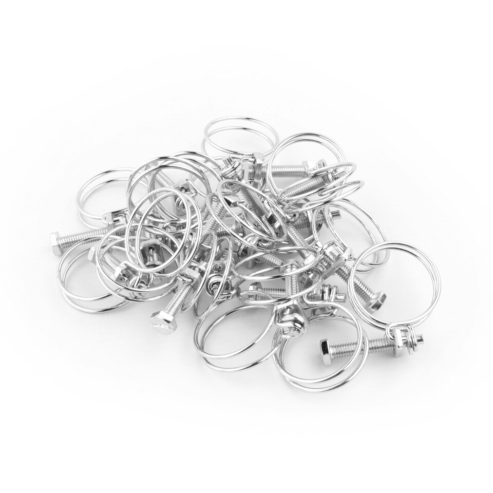 image 1 of KCT Universal 24-28mm Double Wire Clips for Hose Pipe - 20 Pack