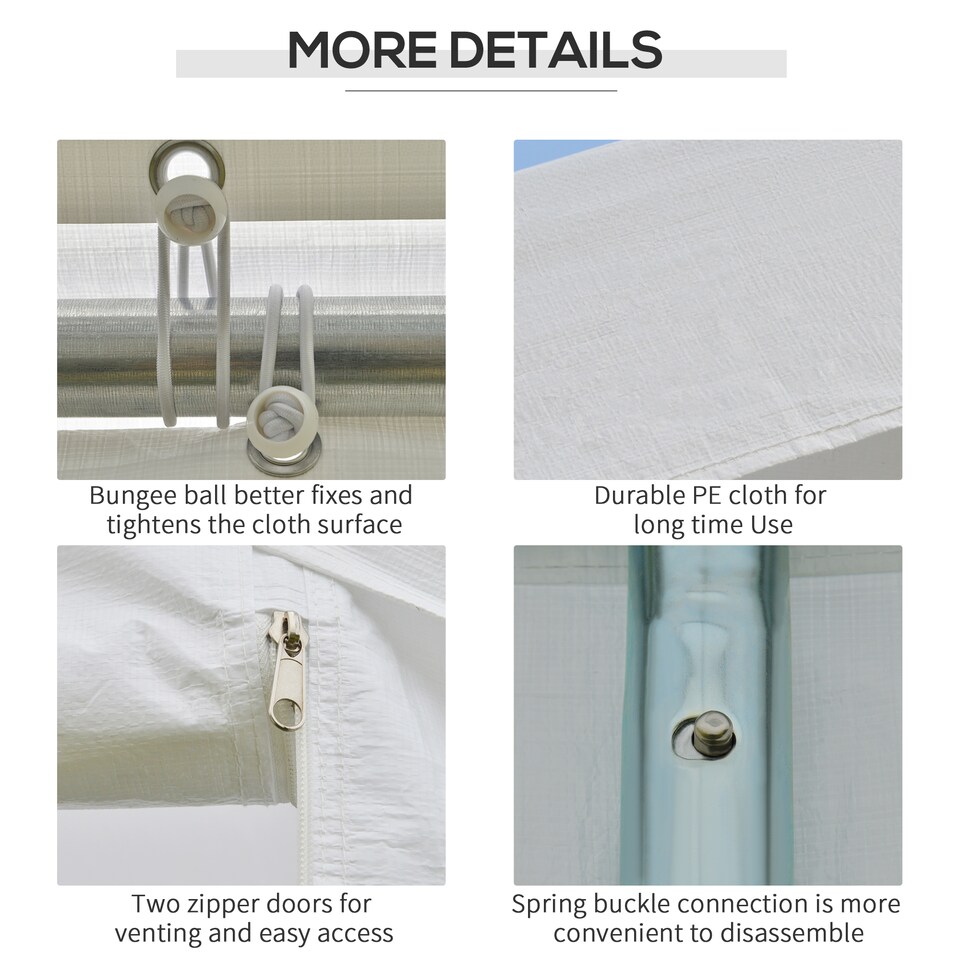 image 1 of Outsunny 6 x 3m Garden Gazebo Marquee Party Tent Wedding Portable Garage Carport shelter Car Canopy Outdoor Heavy Duty Steel Frame Waterproof Rot Resistant