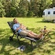 image 9 of Outsunny Folding Sun Lounger w/ Wheels, 5-Position Adjustable Lounge, Grey