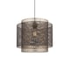 image 1 of Plexus 25cm Cylindrical Pendant Matt Black Paint, Antique Brass Mesh , E27