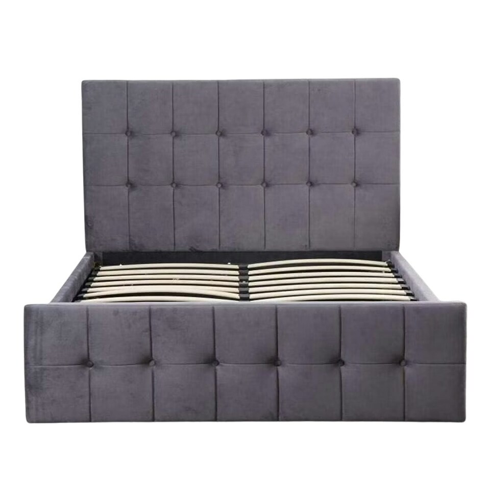 image 1 of Ottoman Storage Bed grey 4ft small double velvet cushioned bedroom