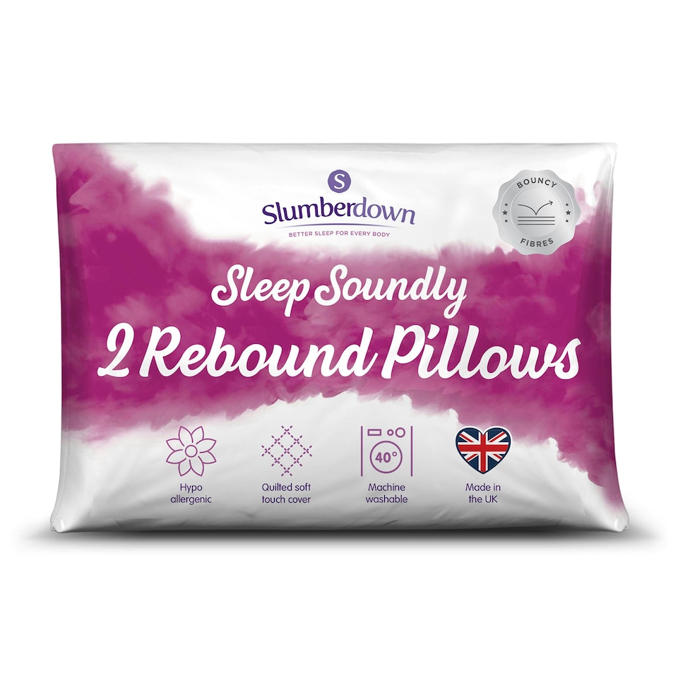 image 1 of Slumberdown Sleep Soundly Rebound Pillow, Firm Support, 2 Pack