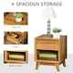 image 5 of HOMCOM Bedside Table Storage Organizer Side Table with Drawer and Shelf Bedroom