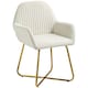 image 1 of HOMCOM Modern Accent Chair Velvet-Touch Upholstered Armchair Cream