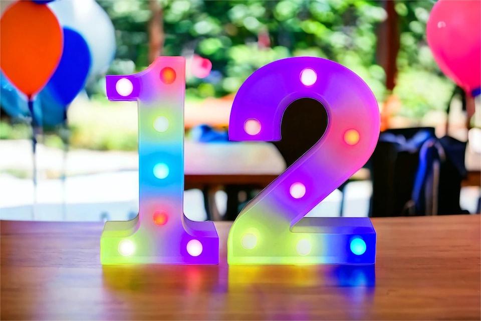 image 1 of Battery Operated RGB Number With Remote Control Number 8