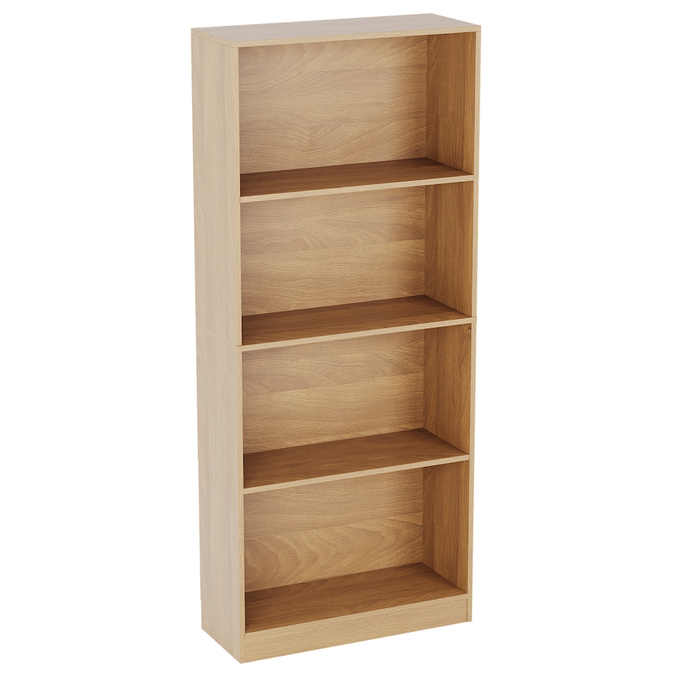 image 1 of Vida Designs Cambridge 4 Tier Large Bookcase Display Storage, Oak