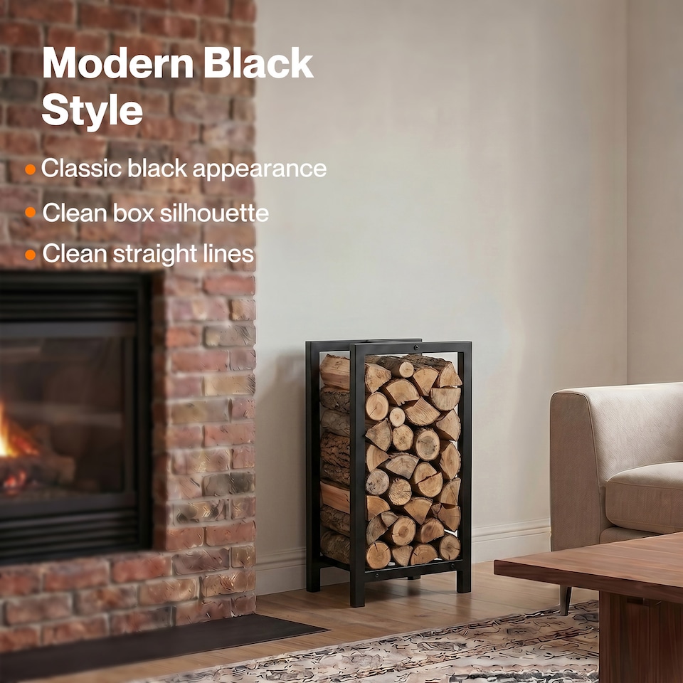image 1 of Levede Firewood Rack Metal Outdoor Storage Log Holder Fireplace 30 x 22 x 59cm