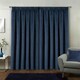 image 5 of Oxford Navy Velvet Curtains 46 x 72 inch (117 x 183 cm) 100% Blackout Pencil Pleat Thermal Noise Reducing Curtains for Bedroom and Living Room
