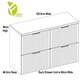 image 4 of Double Bathroom Vanity Unit 1200mm Countertop Ribbed Textured Black Wall Hung Floating Cabinet - Adel
