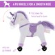 image 3 of HOMCOM Kids Plush Ride-On Unicorn, with Realistic Sounds, Handlebar, Purple