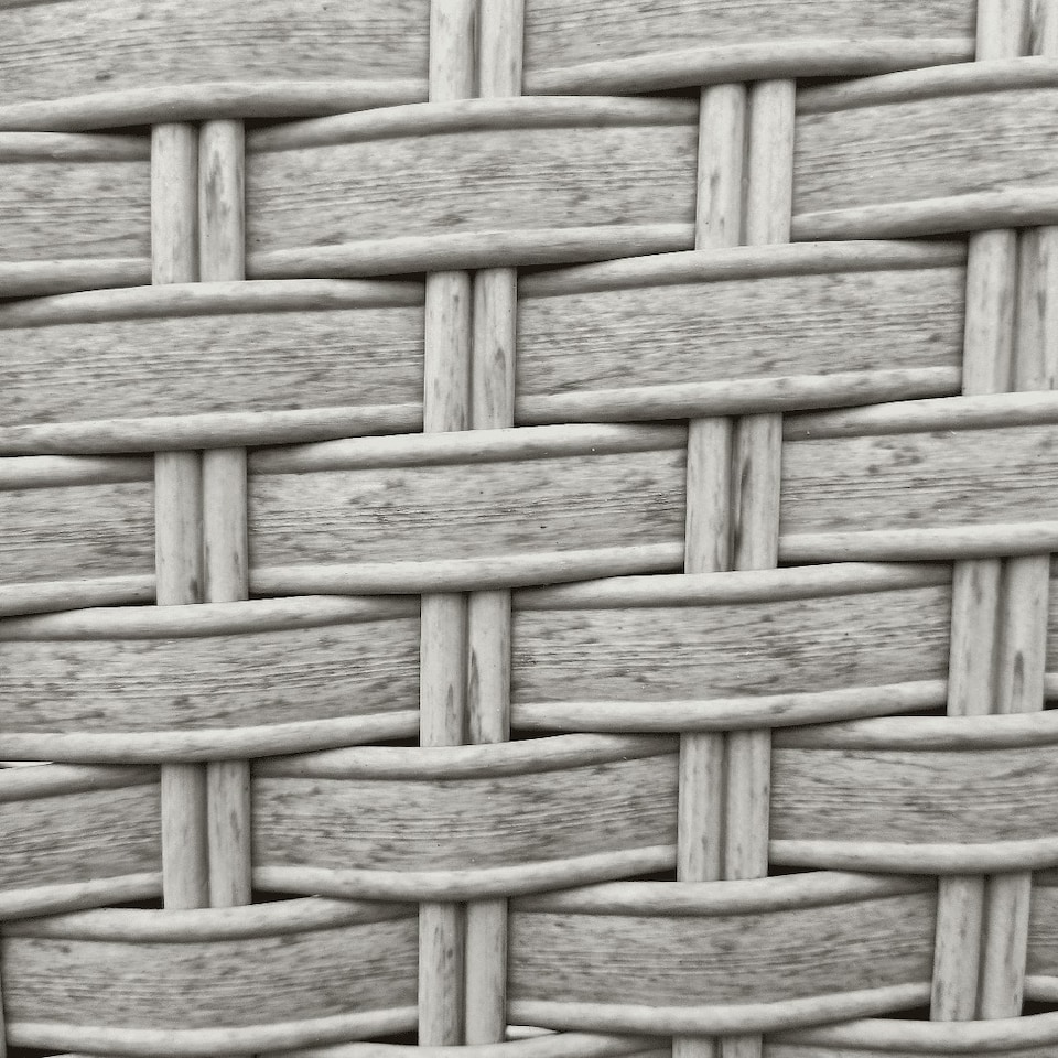 image 1 of Leigh Wicker Rattan Natural Bistro Set with outdoor cushion