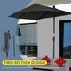 image 5 of Outsunny 2m Half Garden Parasol Market Umbrella w/ Crank Handle, Base Dark Grey