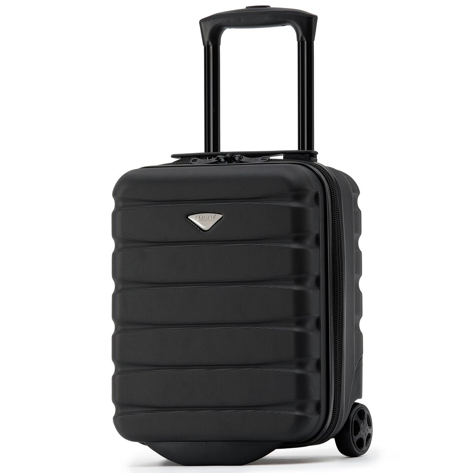 image 1 of Flight Knight Lightweight 2 Wheel ABS Hard Case Suitcases Cabin Carry On Hand Luggage 100+ Airlines Approved - Wizz, Ryanair & easyJet Free Carry On 40x30x20cm | Black | Cabin Bag