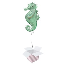 Mermaid Wishes Seahorse Helium Foil Giant Balloon - Inflated Balloon in a Box