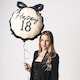 image 3 of Happy 18th Birthday Black Bow Cream Elegant Milestone Round Foil Helium Balloon 48cm / 19 in | Black