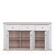 image 5 of Pontypool 3 Drawer & 3 Door Sideboard in White and Riva Oak