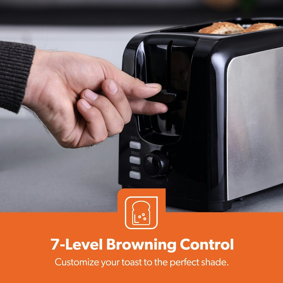 image 1 of GEEPAS 2 Slice Bread Toaster & 1.8L Electric Kettle Kitchen Combo Set | Silver