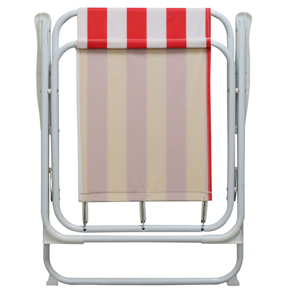 image 1 of Harbour Housewares Folding Metal Beach Chairs - Red Stripe - Pack of 2 | Red | Red