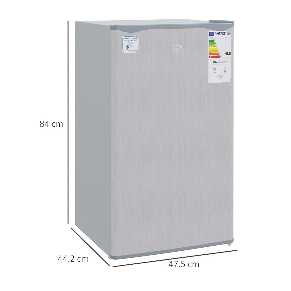 image 1 of HOMCOM 91L Freestanding Under Counter Fridge with Reversible Door