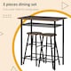 image 4 of HOMCOM 3-Piece Dining Set with 2 Matching Chairs and 1 Table, Black